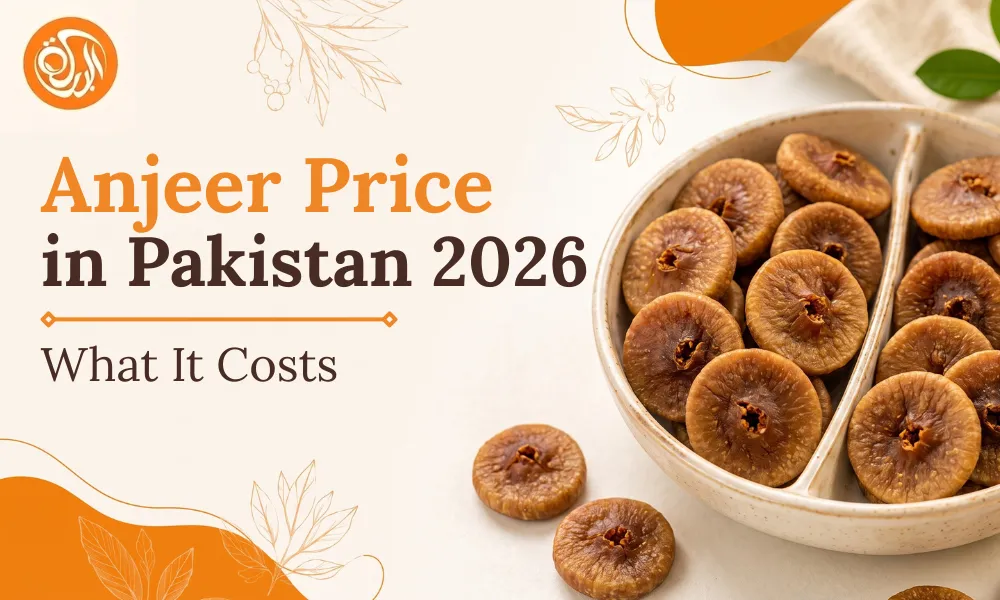 Anjeer (Dry Figs) Price in Pakistan 2026 featuring premium dried figs arranged in a ceramic serving bowl, highlighting current anjeer prices and high-quality dry fruits available in Pakistan.